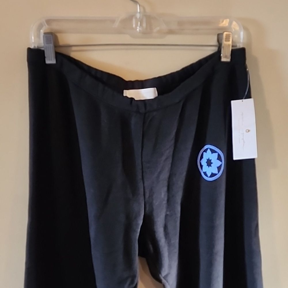 Spiritual Gangster Black Track Joggers with Blue Emblem